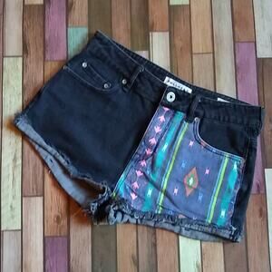 Bullhead Women's High Rise Aztec Cutoff  Shorts